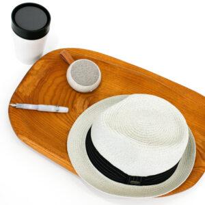 Καπέλο Καβουράκι Ριγέ Κορδέλα Γκρι 3