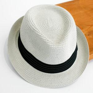 Καπέλο Καβουράκι Ριγέ Κορδέλα Γκρι 2