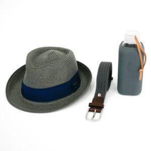 Καπέλο Καβουράκι Γκρι με Μπλε Κορδέλα 3