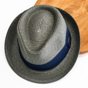 Καπέλο Καβουράκι Γκρι με Μπλε Κορδέλα 2