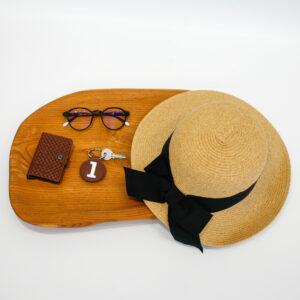 Καπέλο Γυναικείο με Φιόγκο Beige-Black 3