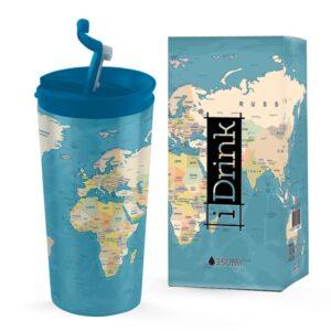 i-Drink Travel Mug Blue Map