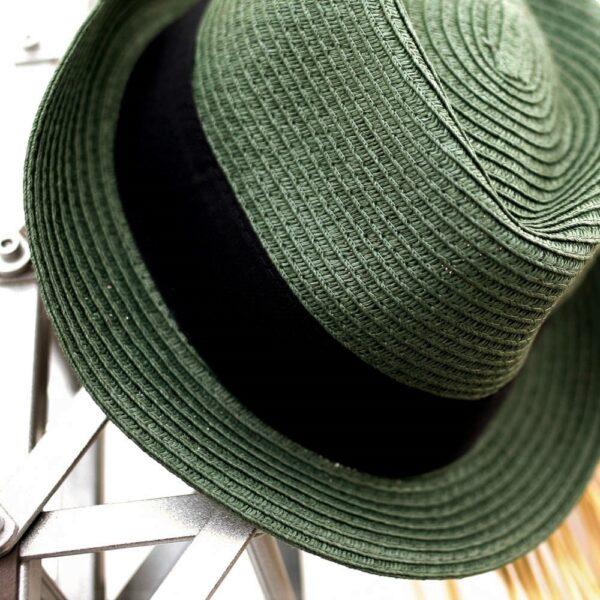 Καπέλο Καβουράκι Πράσινο με Μαύρη Κορδέλα