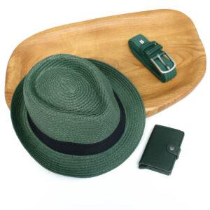 Καπέλο Καβουράκι Πράσινο με Μαύρη Κορδέλα 2
