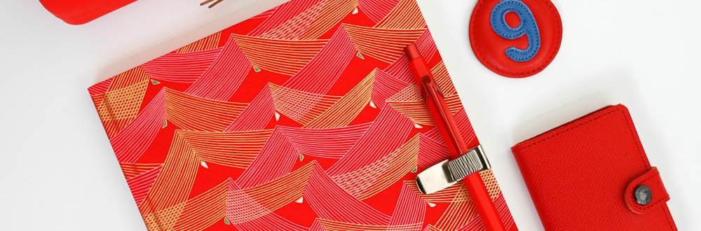 Tokyo notebook red waves banner