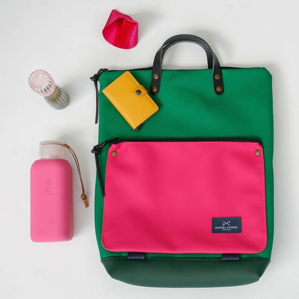 Daniel-Chong Backpack Green+Pink